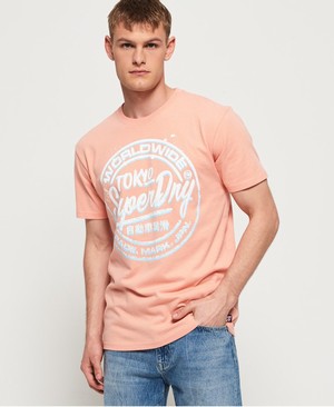 Superdry Ticket Type Pastel Férfi Pólók Rózsaszín | XKCIM5461